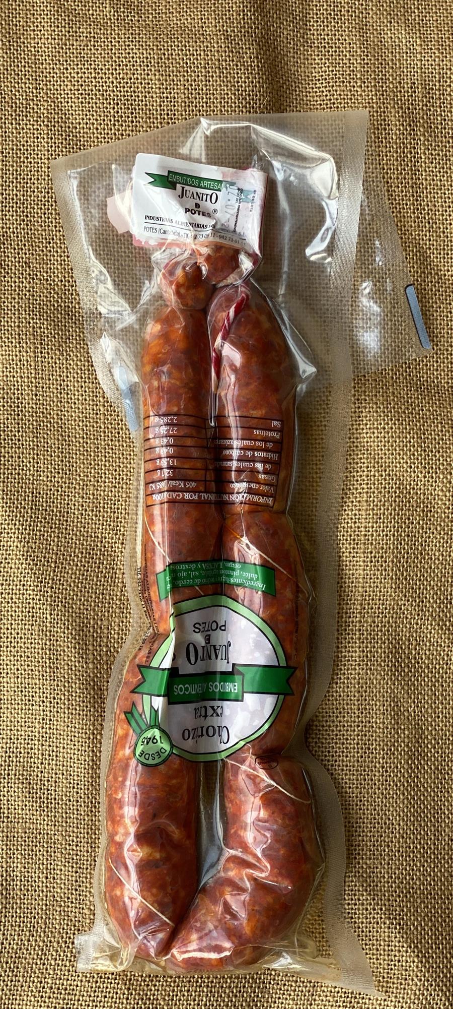 Chorizo dulce Juanito potes liebana cantabria