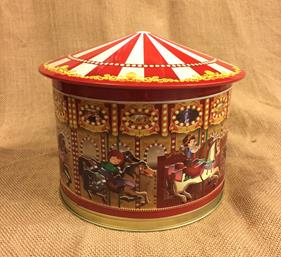 CARRUSEL CON MÚSICA,BARQUILLOS ARTESANOS "DULCERÍA LA ABUELA ASUNCIÓN" CAJA METALICA | 270 | Productos típicos de cantabria